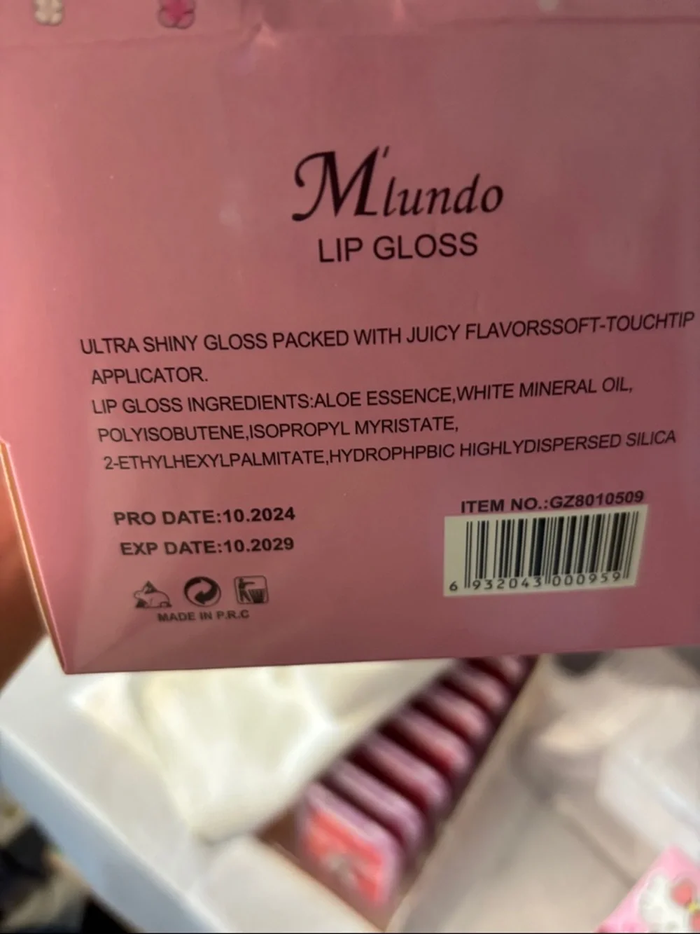 Sanrio Hello Kitty Pink Glitter Lip Gloss -2 each